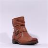Rieker Tex Round Buckle Ruffled Boot - Tan Leather